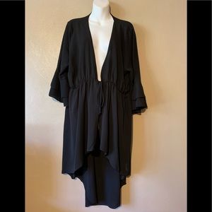 Boohoo size 18 high low tie front top or swimsuit cover Polyester